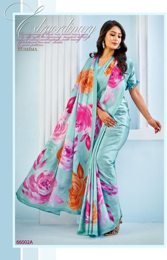 66002A Exceptional Sushma Satin Sarees