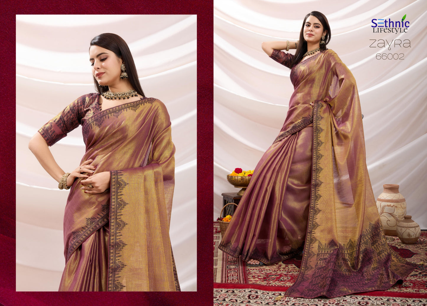 66002 Zayra Sethnic Tissue Sarees
