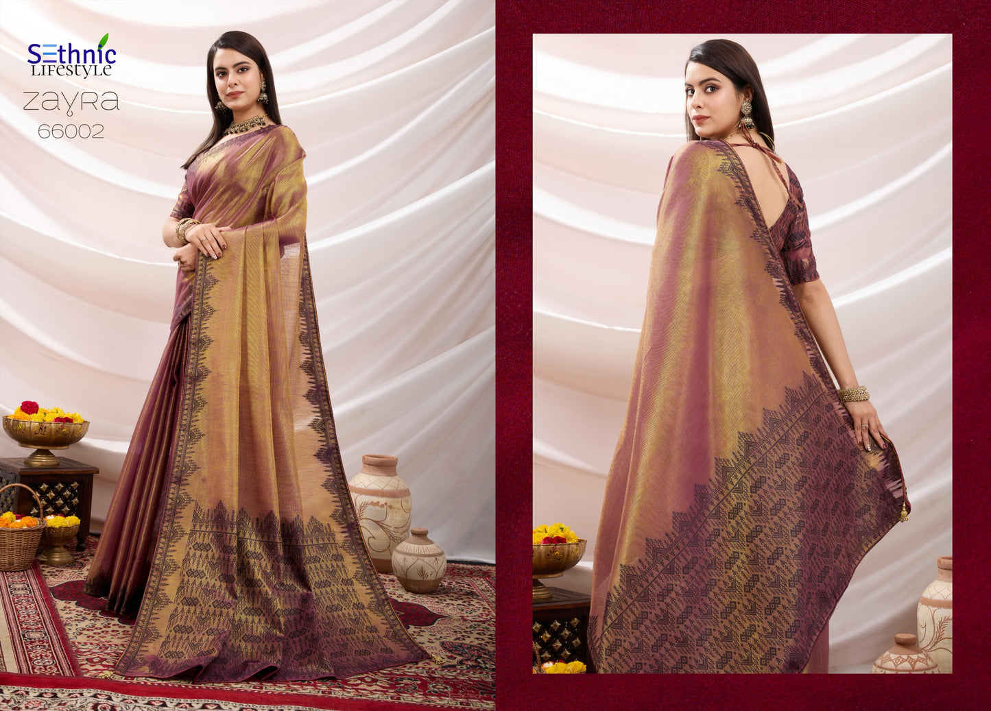 66002 Zayra Sethnic Tissue Sarees