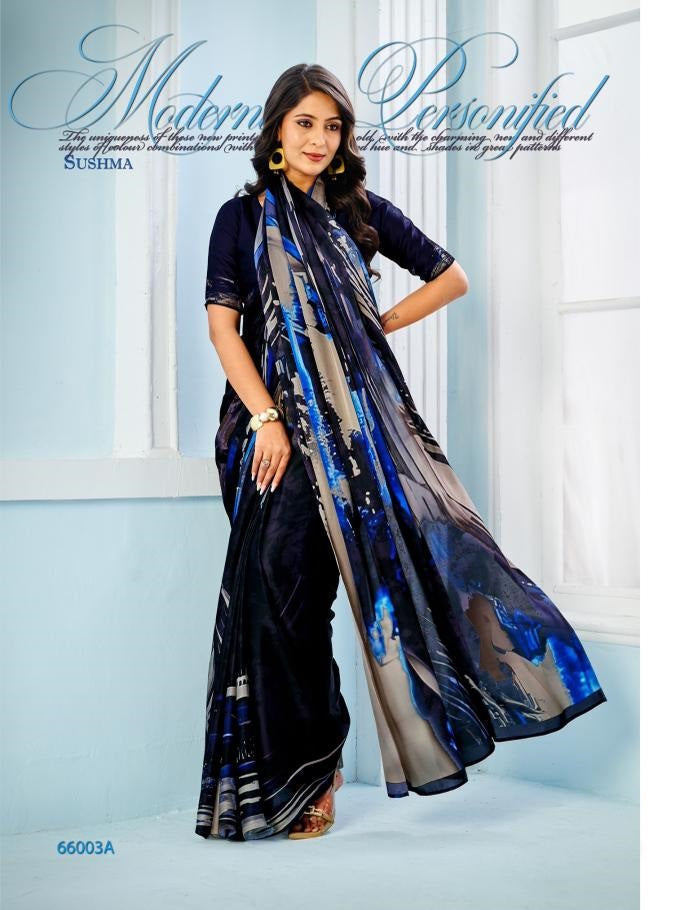 66003A Exceptional Sushma Satin Sarees