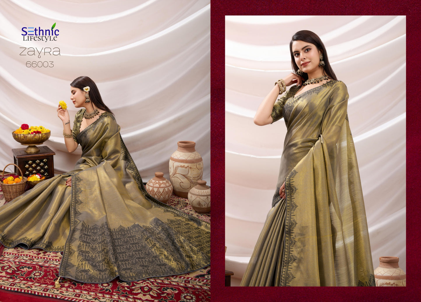 66003 Zayra Sethnic Tissue Sarees
