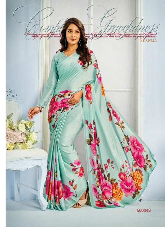 66004B Exceptional Sushma Satin Sarees