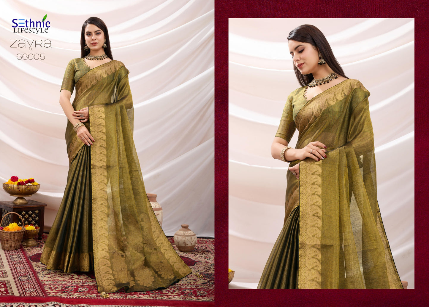 66005 Zayra Sethnic Tissue Sarees