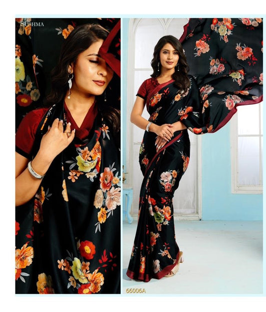 66006A Exceptional Sushma Satin Sarees