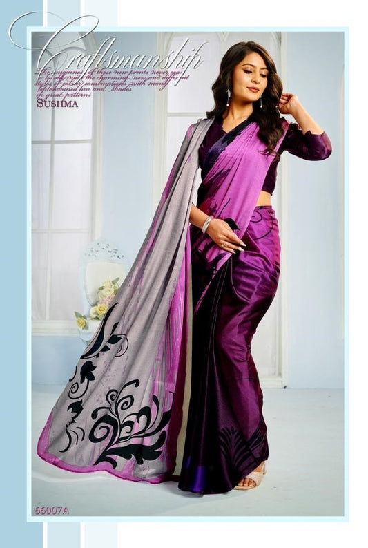 66007A Exceptional Sushma Satin Sarees