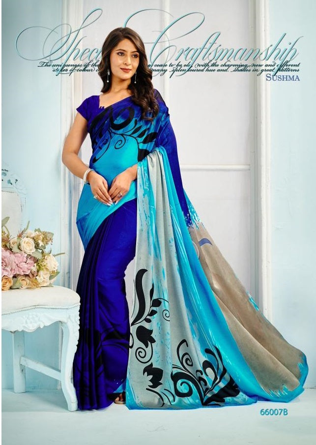 66007B Exceptional Sushma Satin Sarees