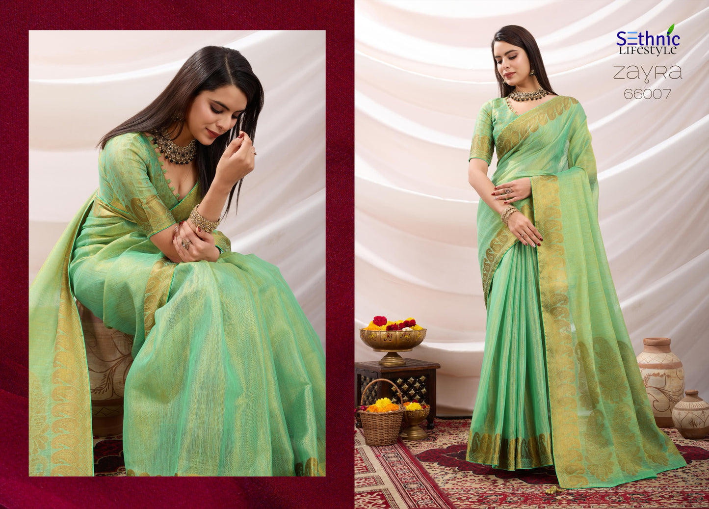 66007 Zayra Sethnic Tissue Sarees