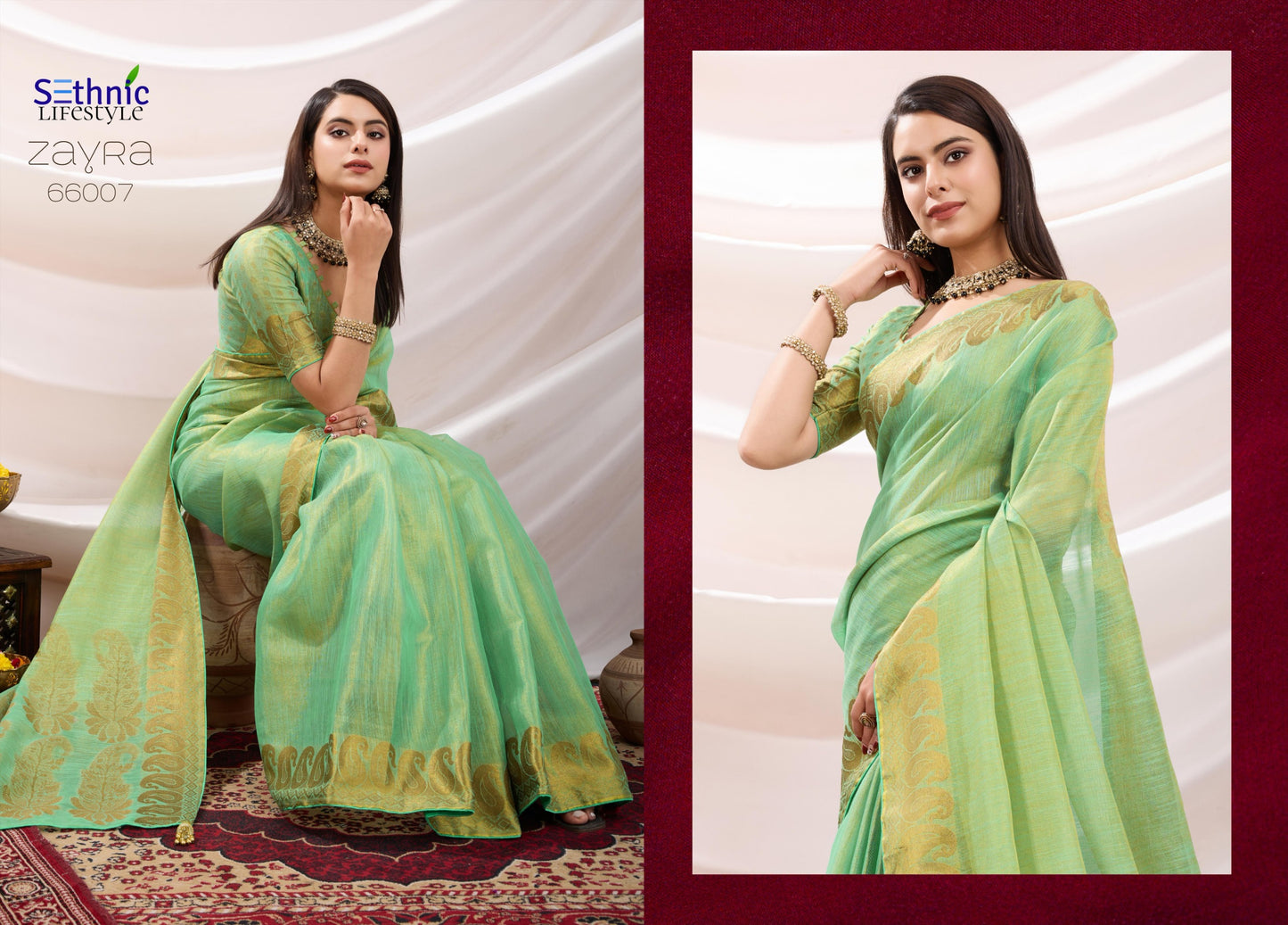66007 Zayra Sethnic Tissue Sarees