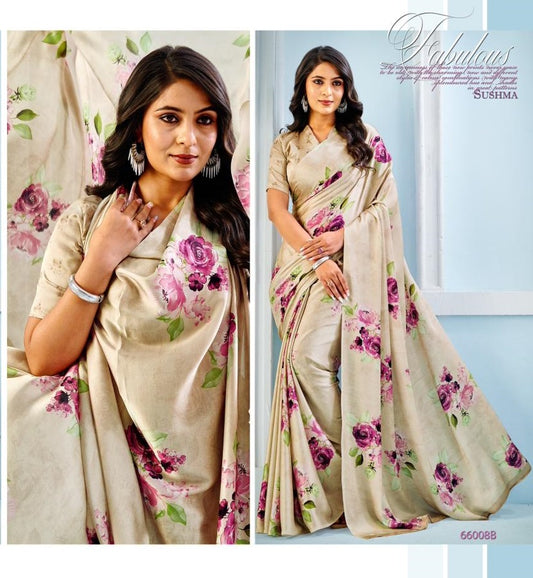 66008B Exceptional Sushma Satin Sarees