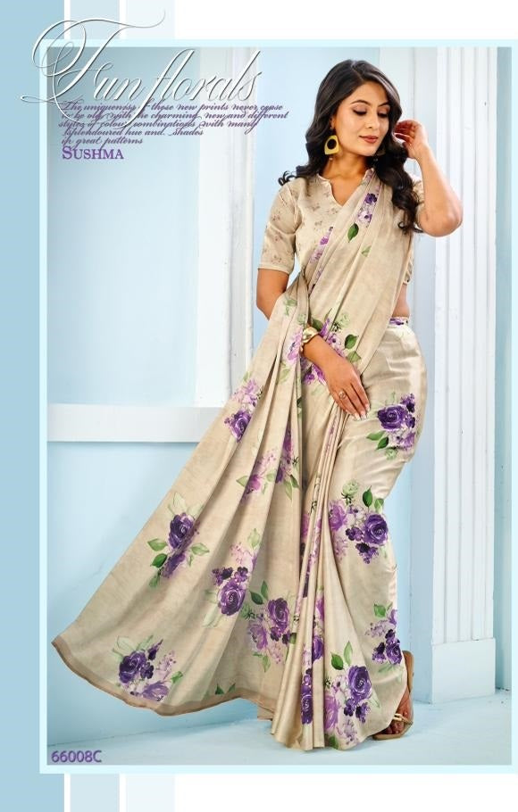 66008C Exceptional Sushma Satin Sarees