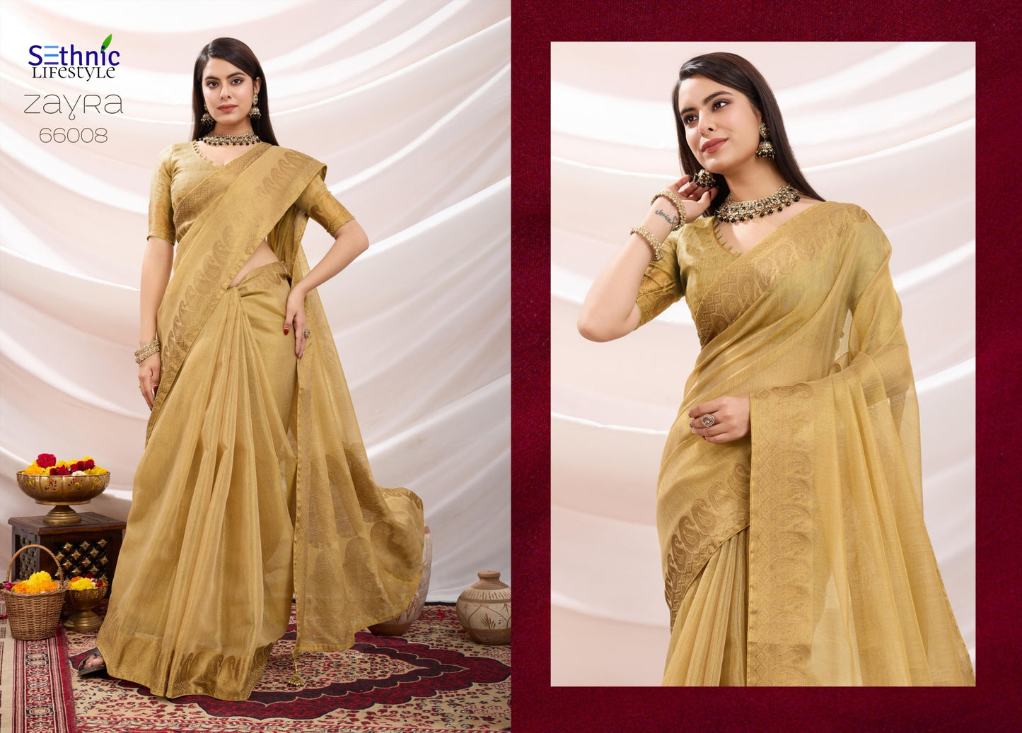 66008 Zayra Sethnic Tissue Sarees