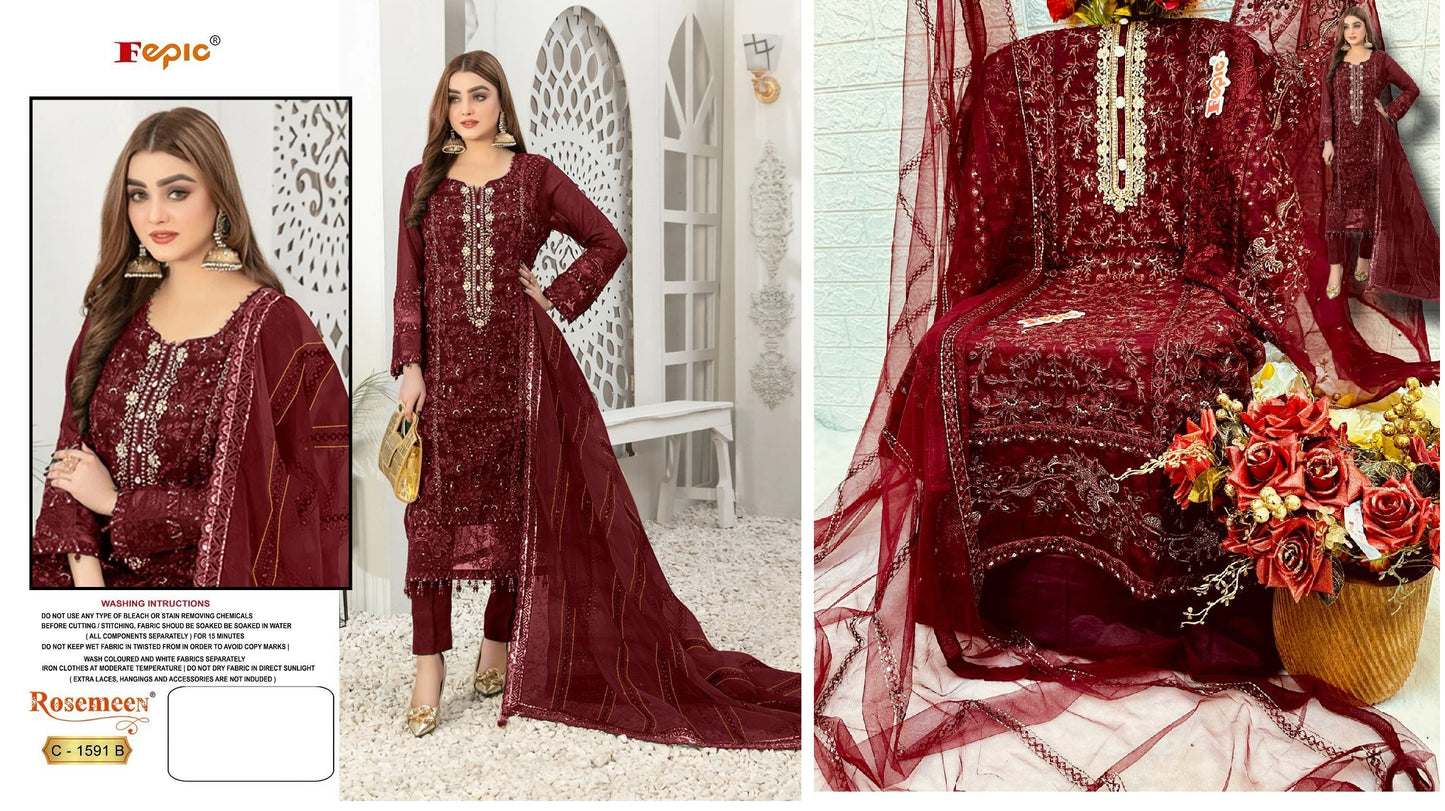C-1591-B Rosemeen Fepic Pakistani Salwar Suits
