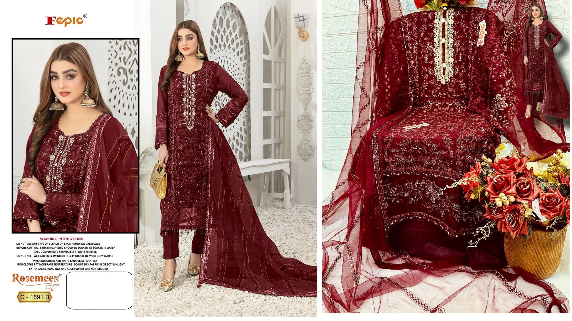 C-1591-B Rosemeen Fepic Pakistani Salwar Suits