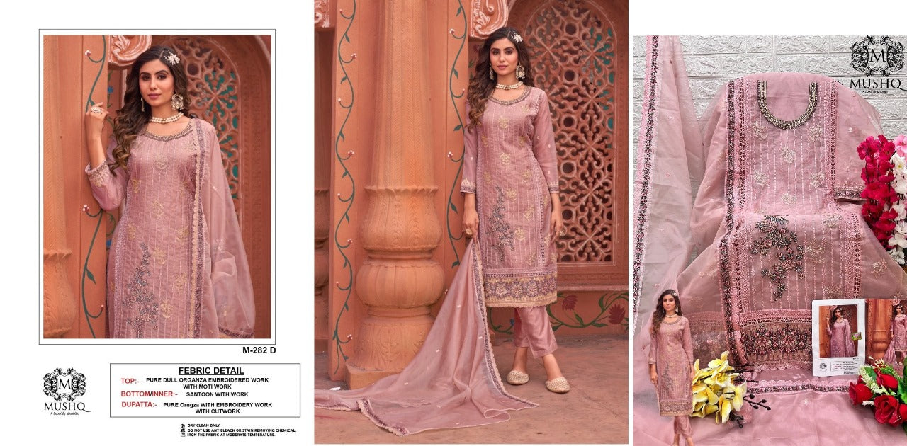 M-282D Mushq Pakistani Salwar Suits