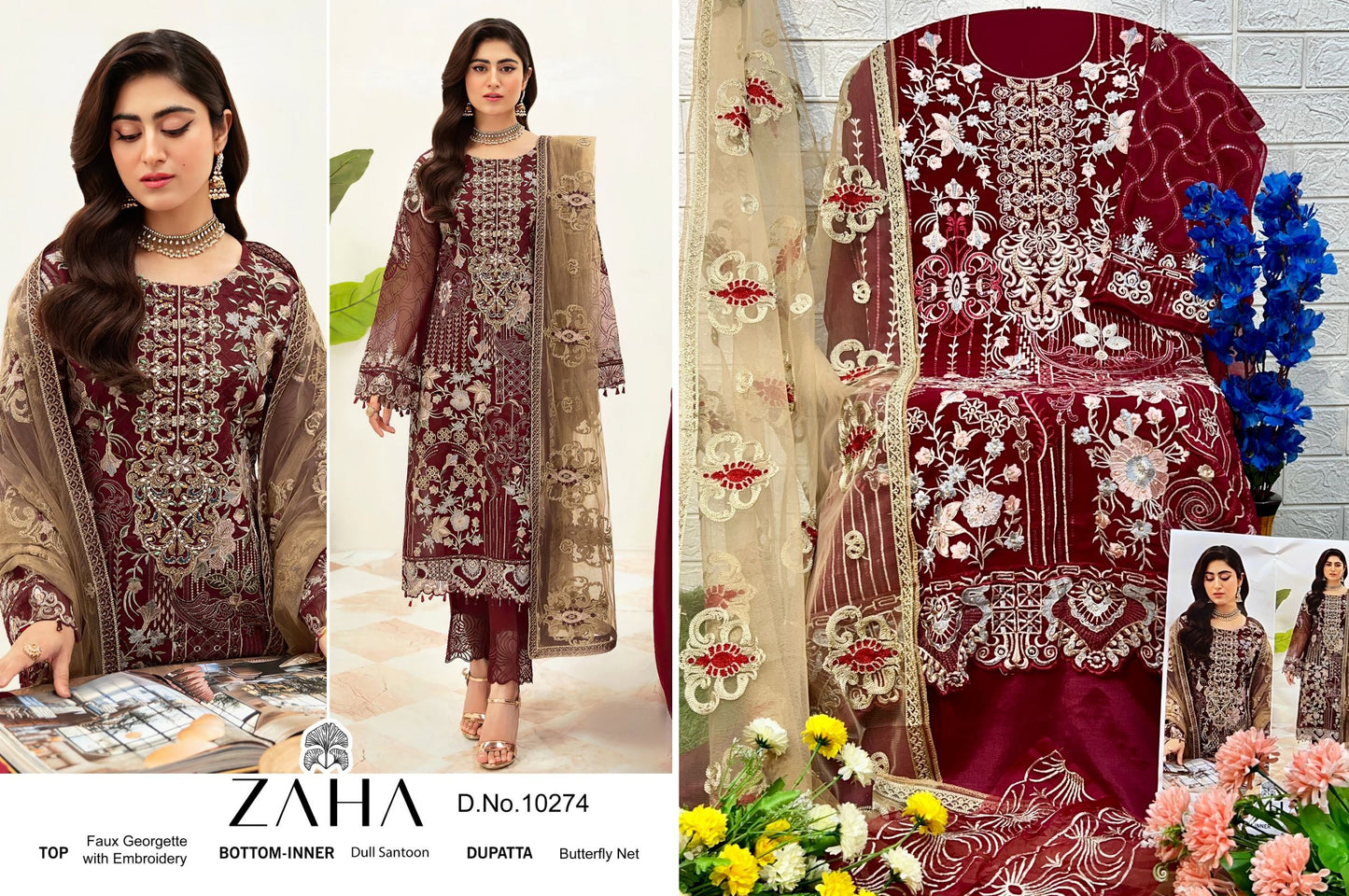 10274 Zaha Pakistani Salwar Suits