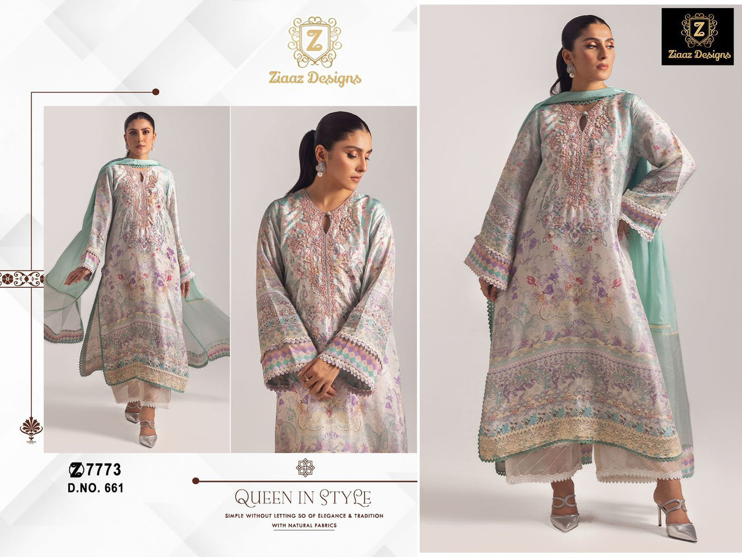 661 Ziaaz Designs Handwork Pakistani Salwar Suits