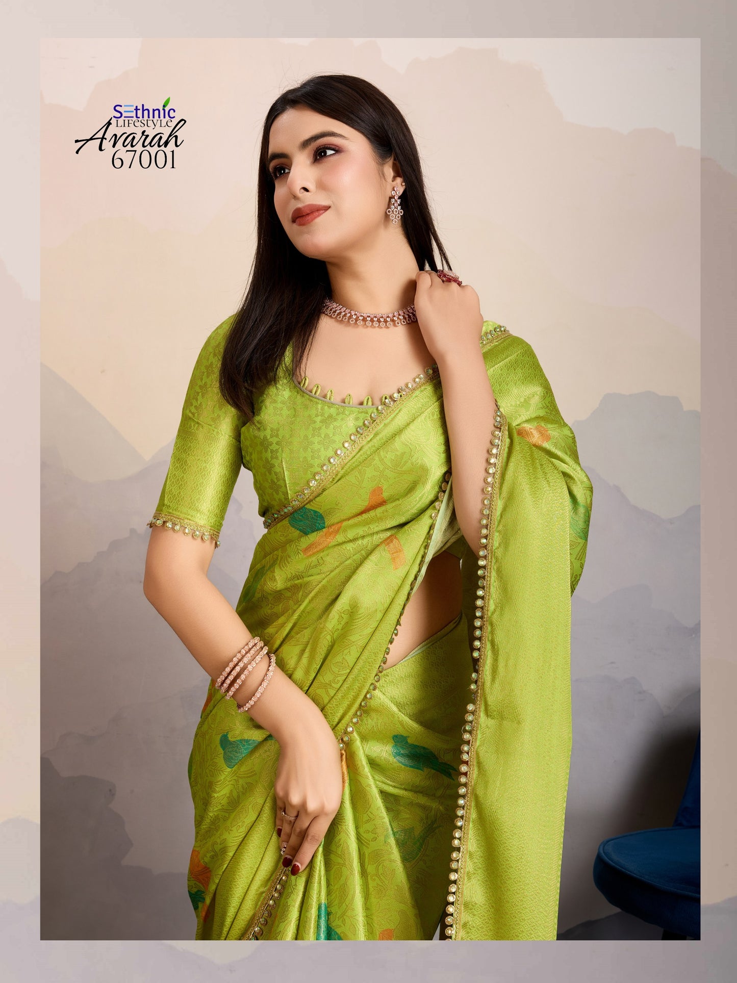 67001 Avarah Sethnic Stone Work Sarees