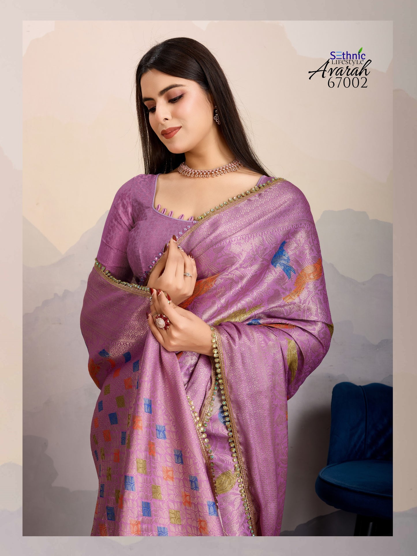 67002 Avarah Sethnic Stone Work Sarees