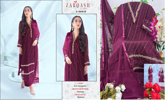 Z-3030D Zarqash Pakistani Salwar Suits