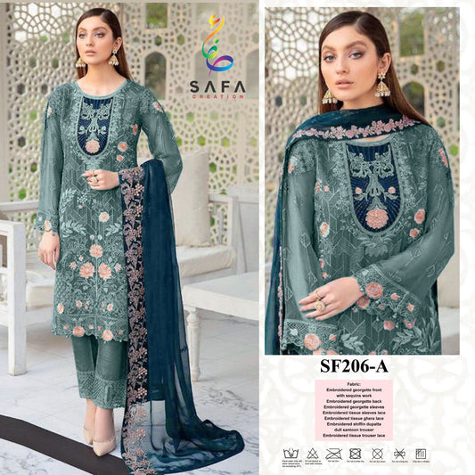 206A Safa Creation Pakistani Salwar Suits