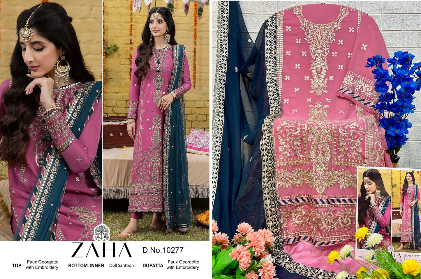 10277 Zaha Pakistani Salwar Suits