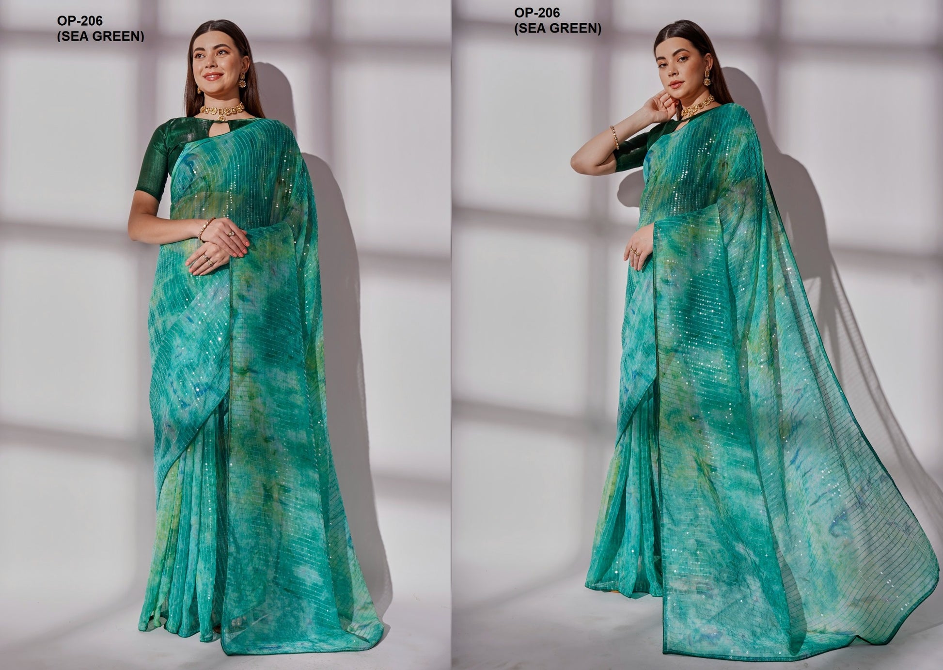 206 Sea Green Laxminam Sarees