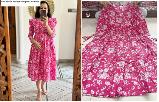 Pink080724 Aadhya Designer One Piece