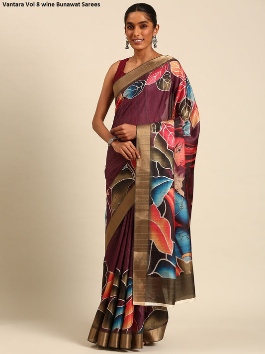 Vantara Vol 8 Wine Bunawat Sarees