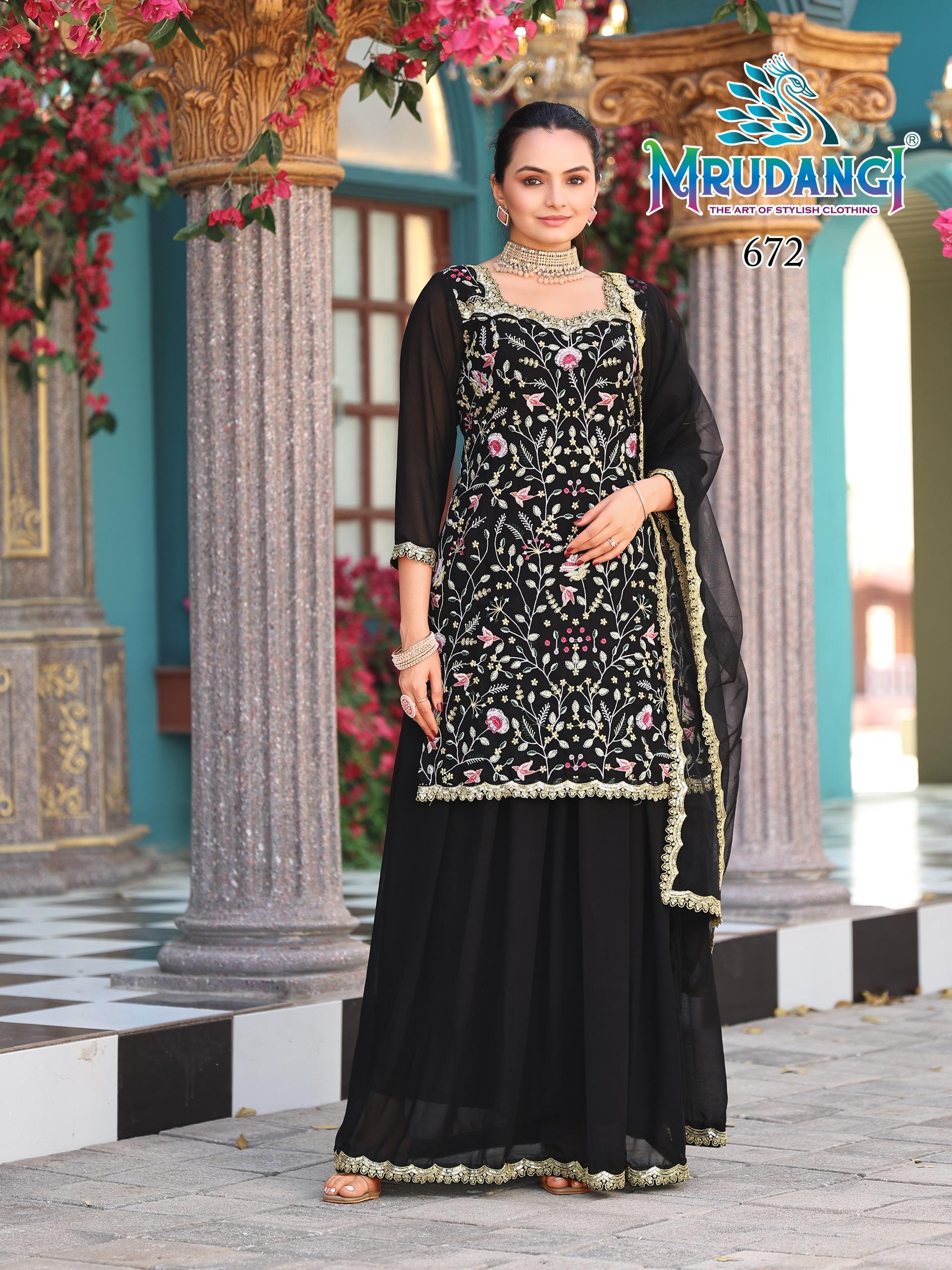 672 Prisha Mrudangi Georgette Readymade Suits