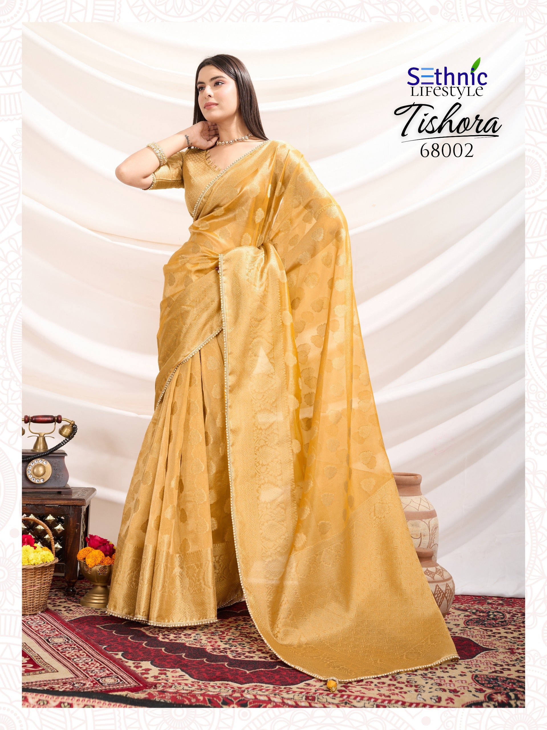 68002 Tishora Sethnic Tissue Silk Sarees