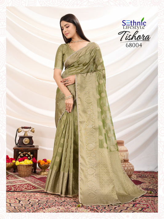 68004 Tishora Sethnic Tissue Silk Sarees