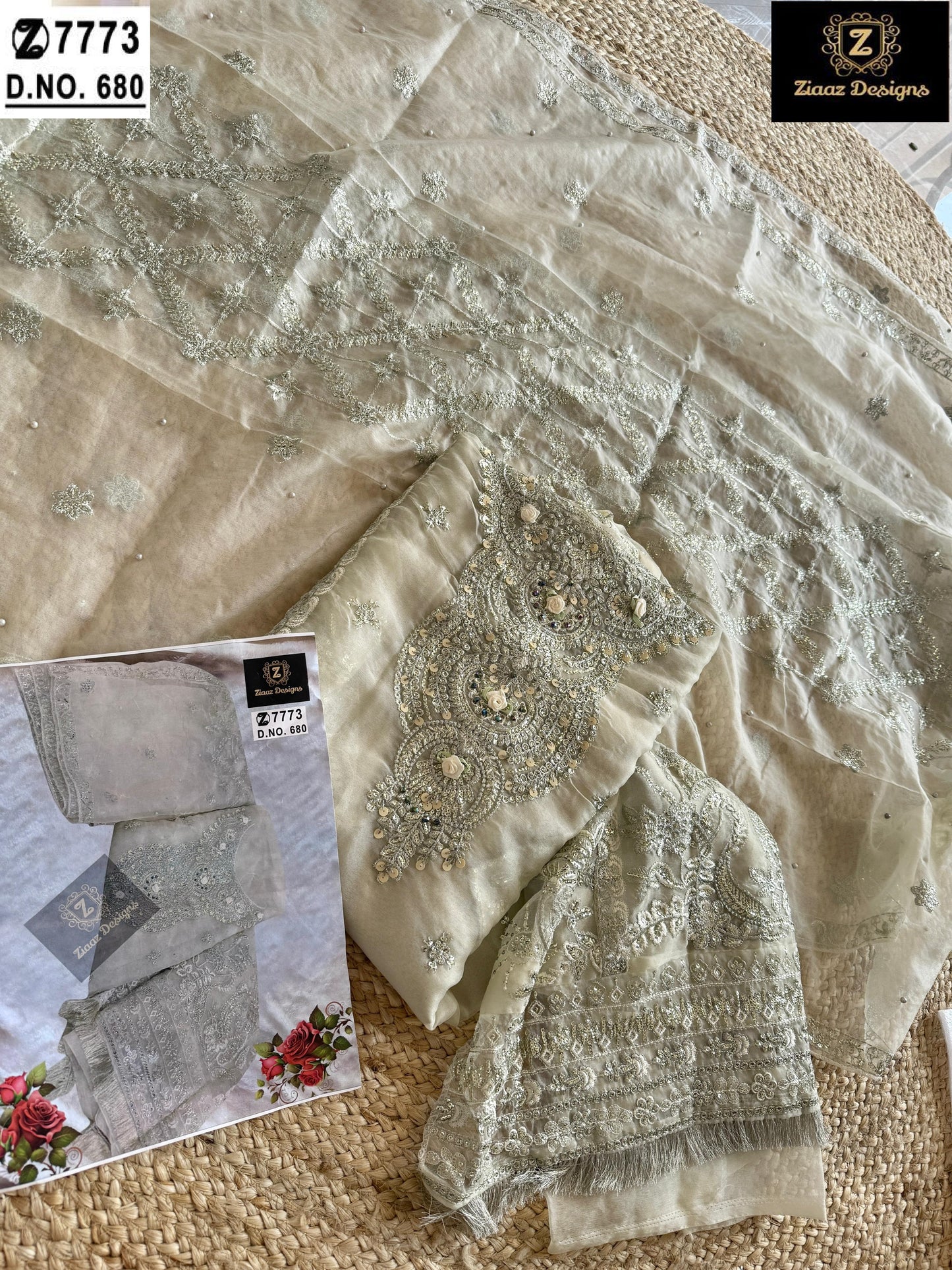 680 Ziaaz Designs Handwork Pakistani Salwar Suits