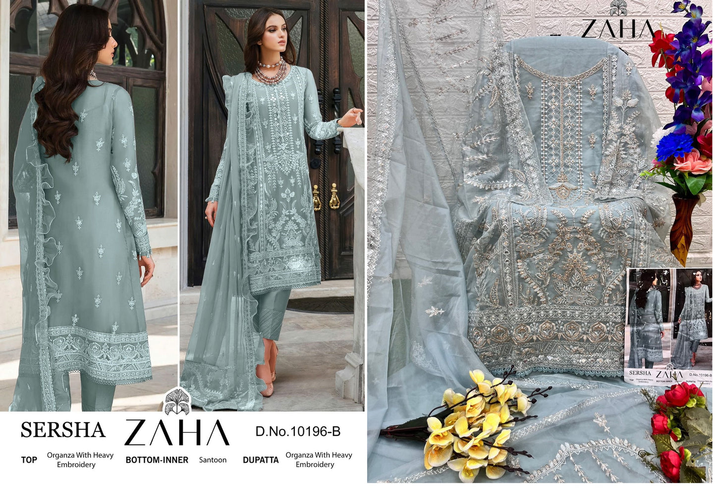 10196B Zaha Pakistani Salwar Suits
