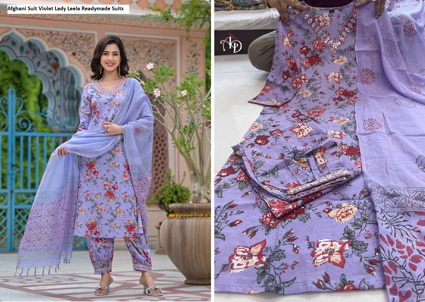 Afghani Suit Violet Lady Leela Readymade Suits