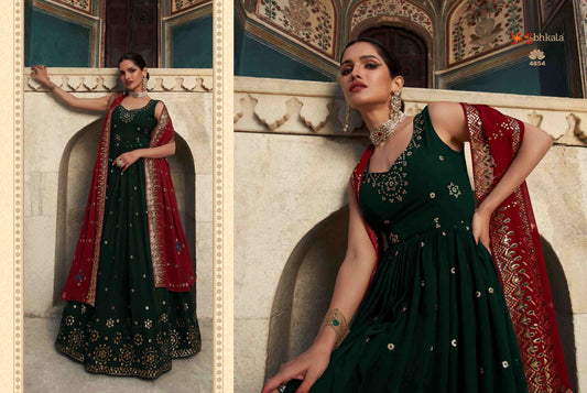 4854 Flory Vol 29 Shubhkala Gown Dupatta Set