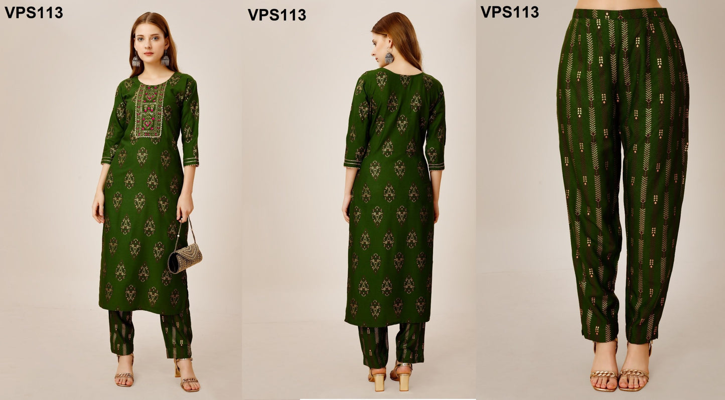 113 Aaradhya Vol 8 Fashion Berry Kurti Pant Set