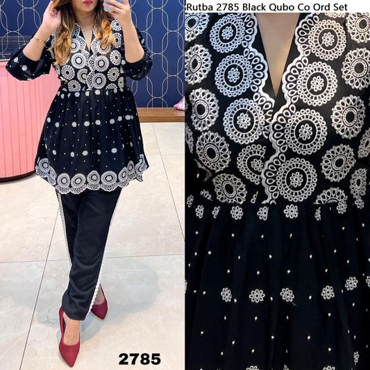 Rutba 2785 Black Qubo Co Ord Set