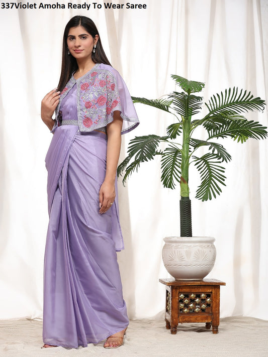 337 Violet Amoha Ready To Wear Saree