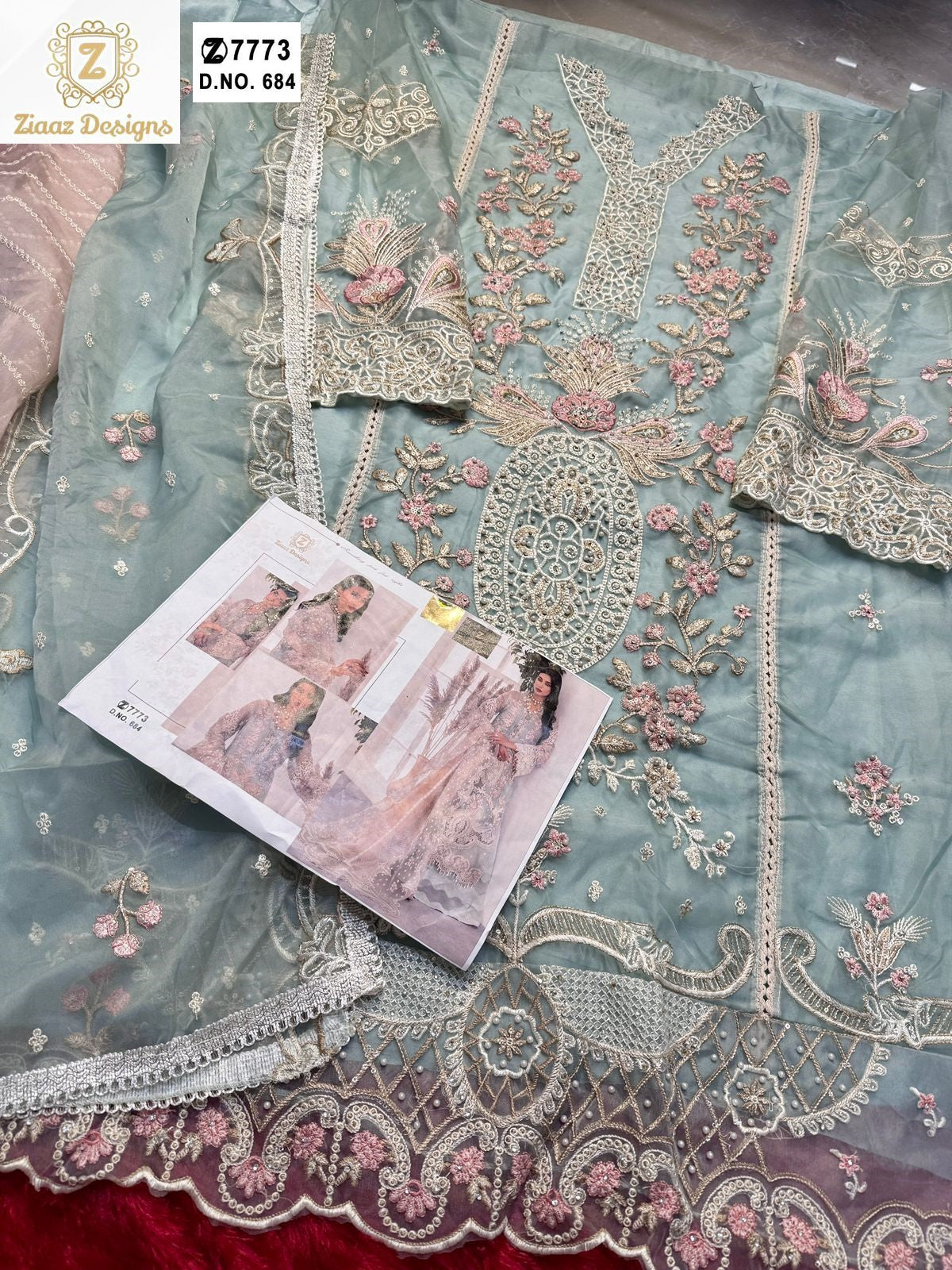 684 Ziaaz Designs Embroidered Pakistani Salwar Suits