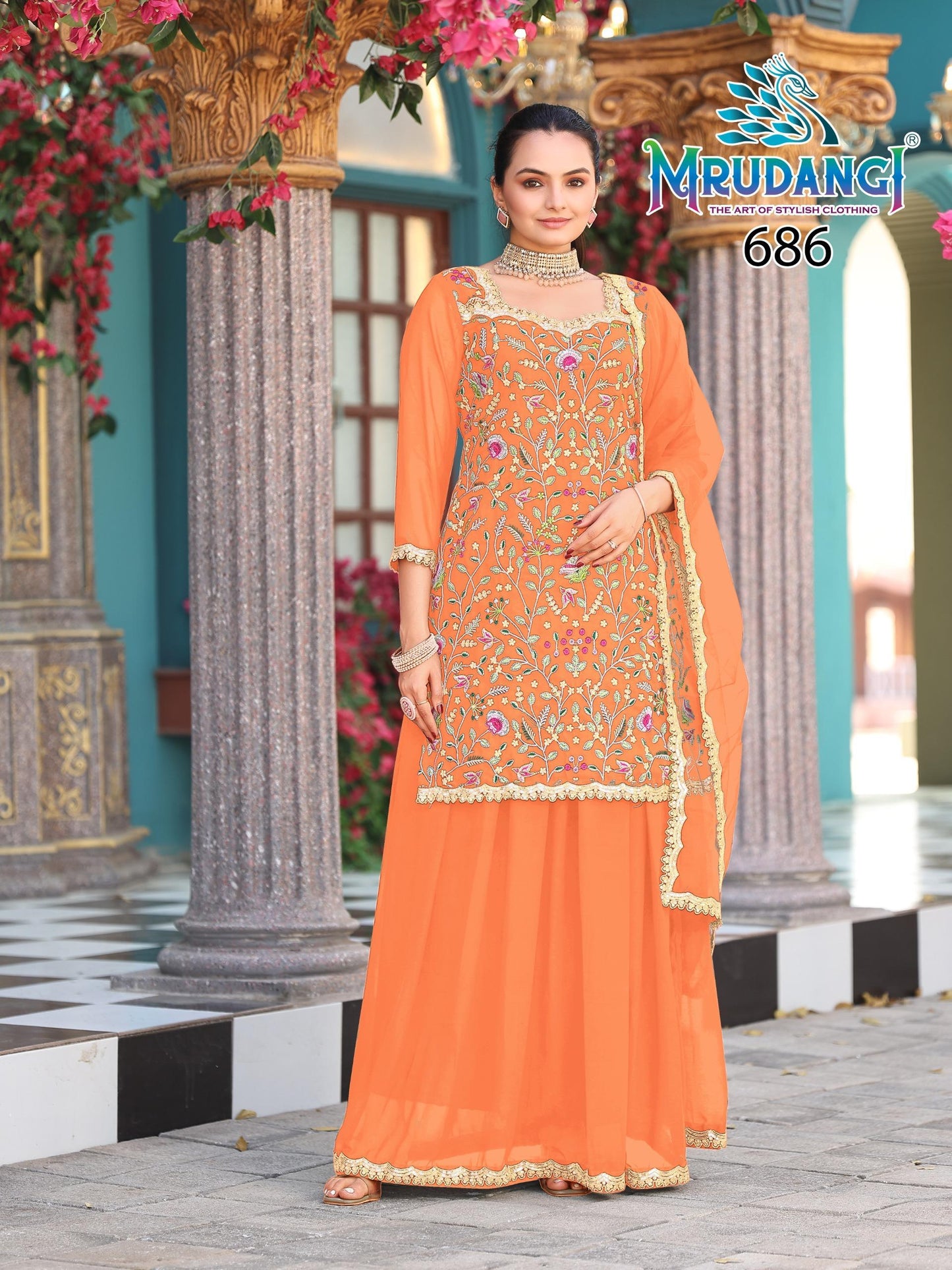 686 Prisha Vol 3 Mrudangi Georgette Readymade Suits