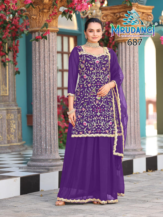 687 Prisha Vol 3 Mrudangi Georgette Readymade Suits