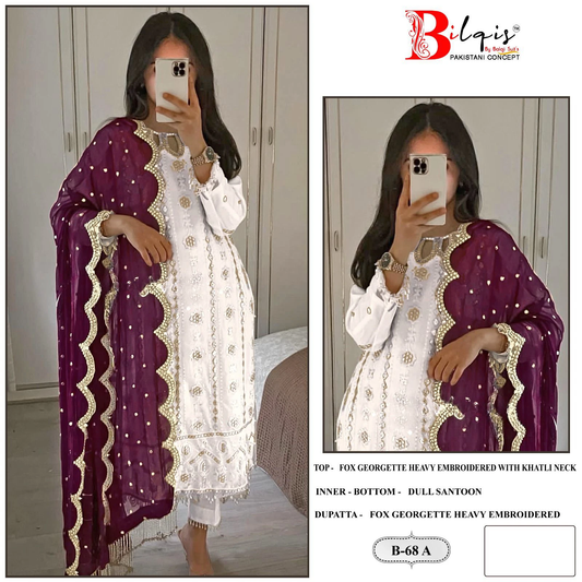 68A Bilqis Khatli Neck Pakistani Salwar Suits