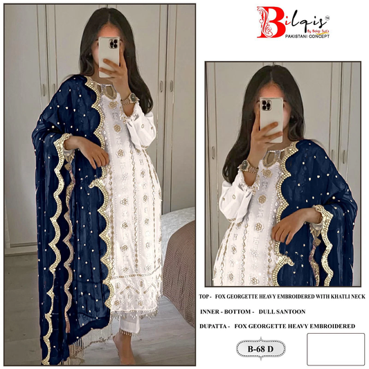 68D Bilqis Khatli Neck Pakistani Salwar Suits