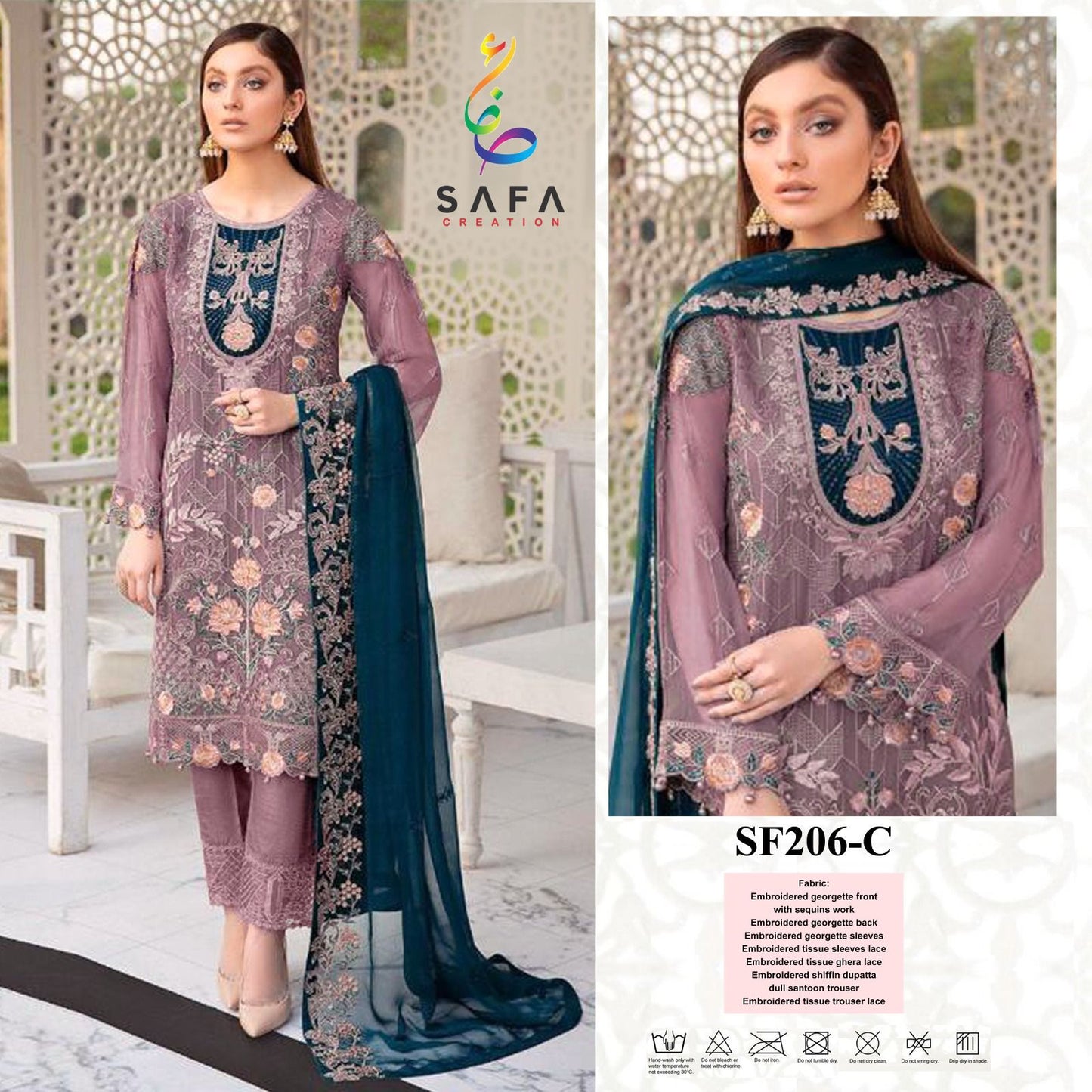 206C Safa Creation Pakistani Salwar Suits