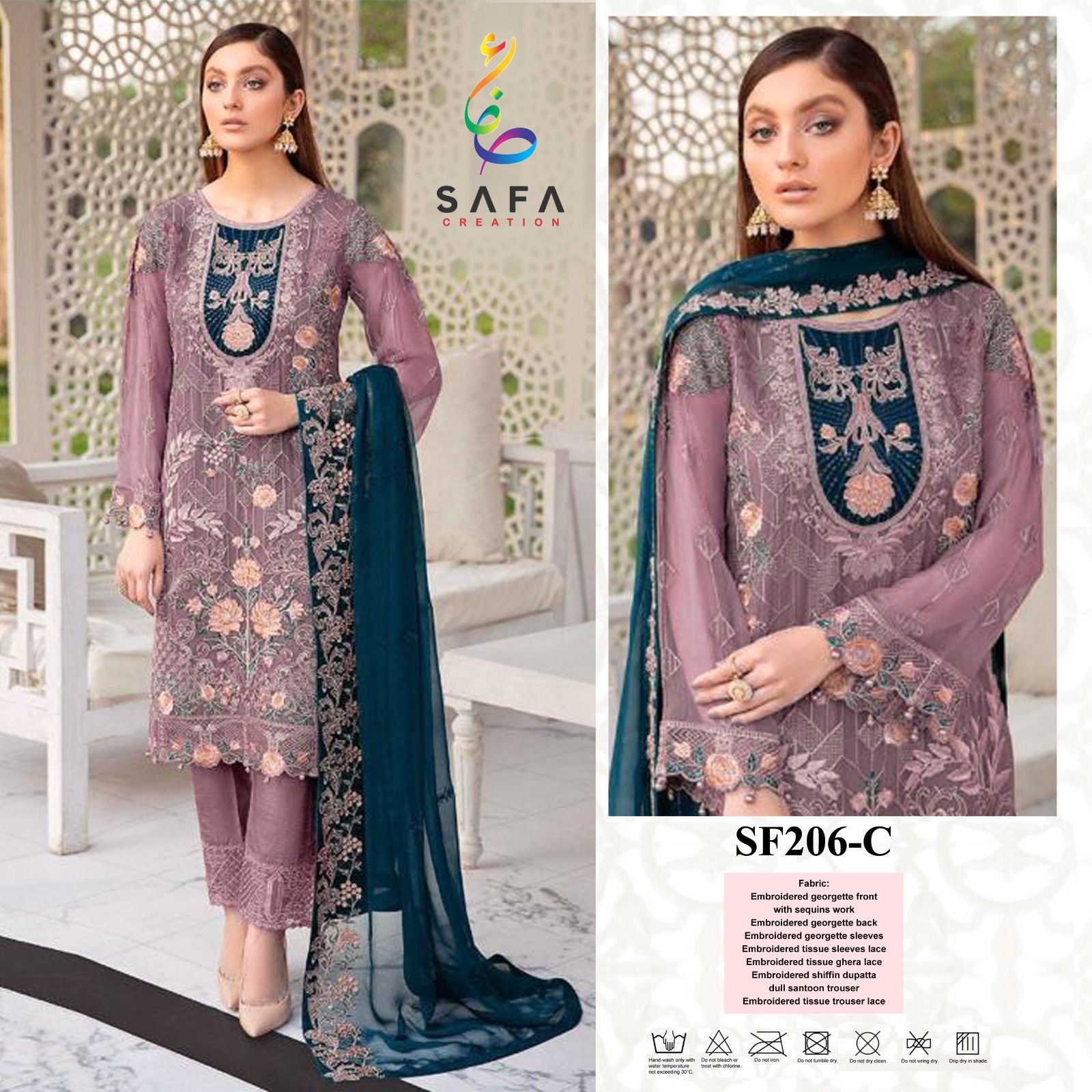 206C Safa Creation Pakistani Salwar Suits