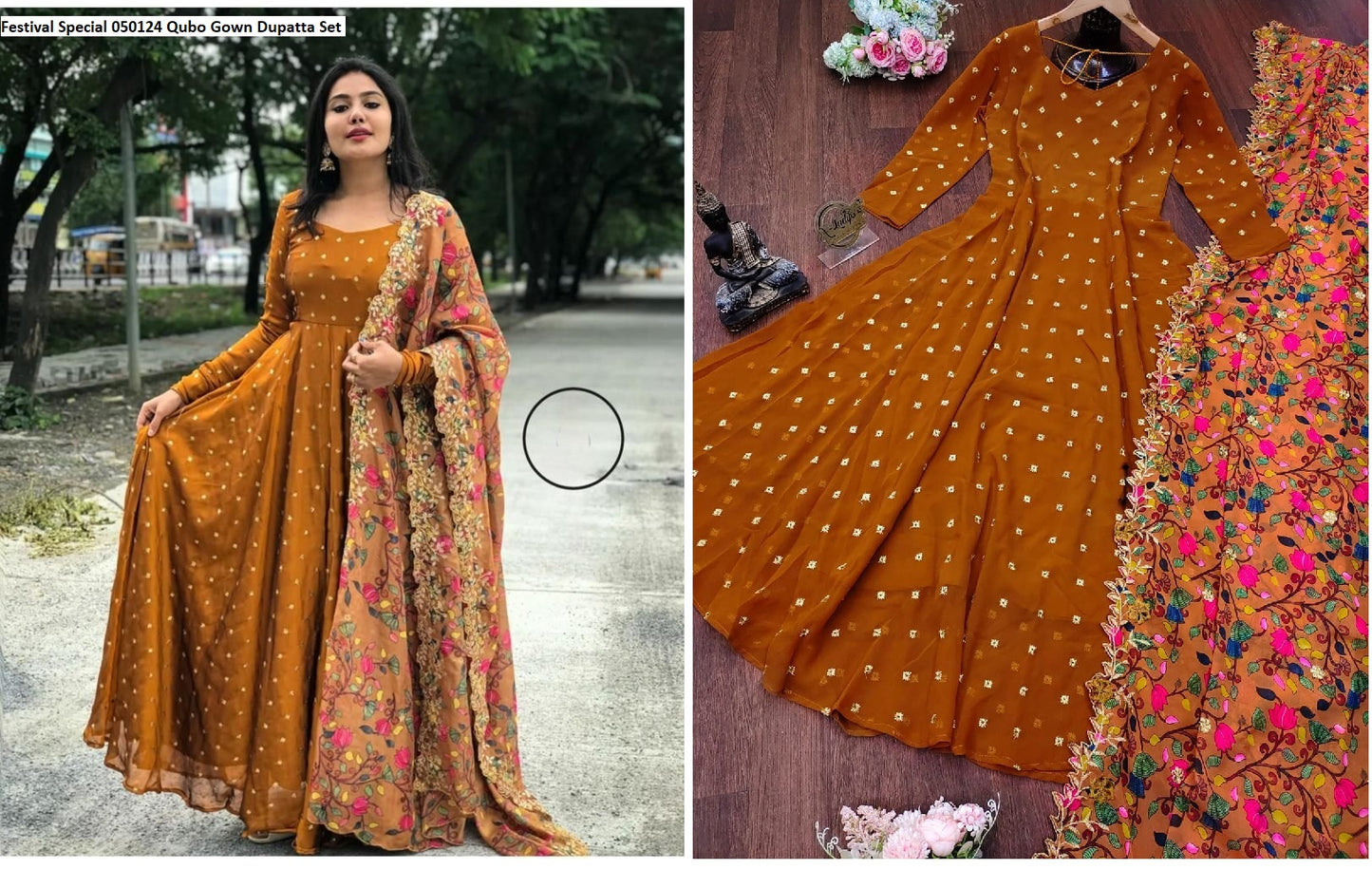 Festival Special 050124 Qubo Gown Dupatta Set