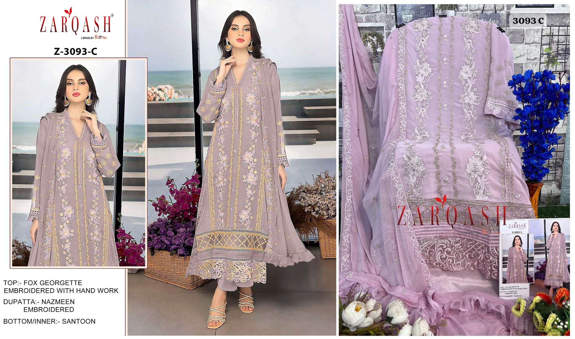 3093C Zarqash Pakistani Salwar Suits