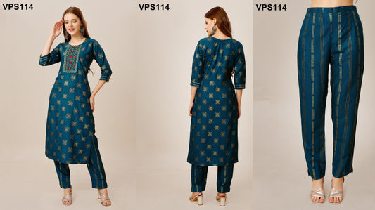 114 Aaradhya Vol 8 Fashion Berry Kurti Pant Set