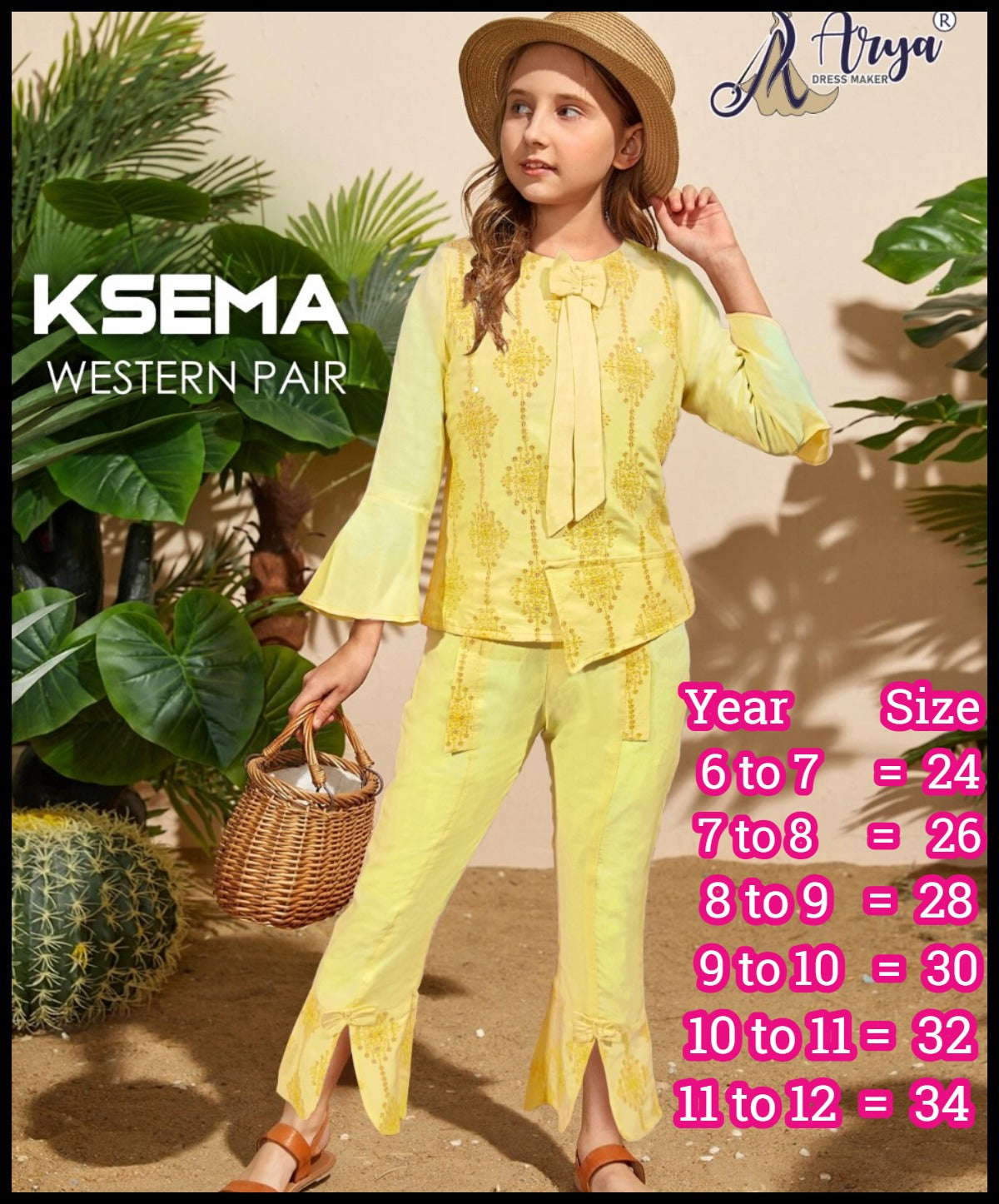 Ksema Yellow Adm Girls Co-Ord Set