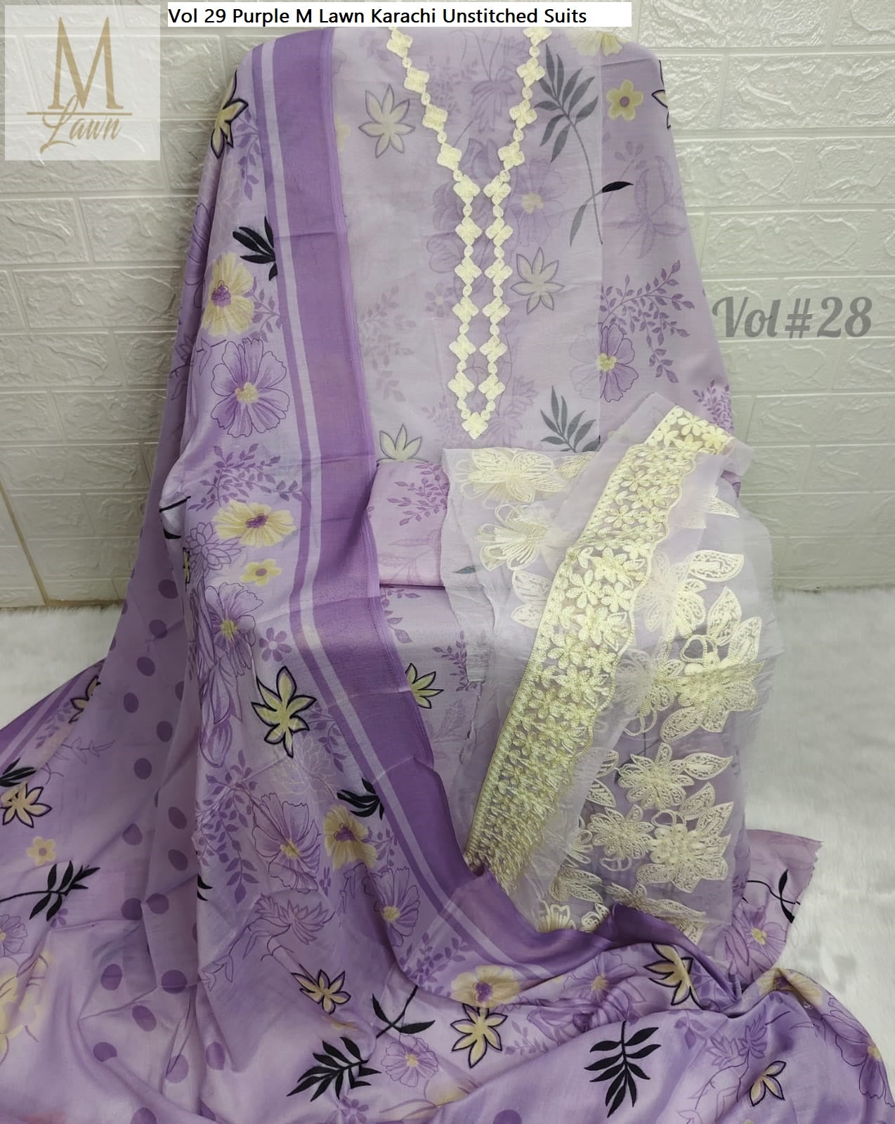 Vol 29 Purple M Lawn Karachi Unstitched Suits
